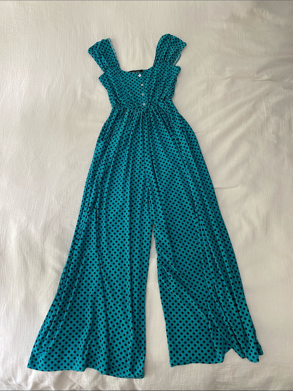 Flowy Polka Dot Wide-Leg Jumpsuit